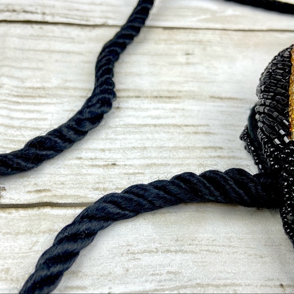 VINTAGE Flapper Bohemian Beaded Purse Black Gold Red Peacock Blue Evening Clutch - Picture 3 of 10